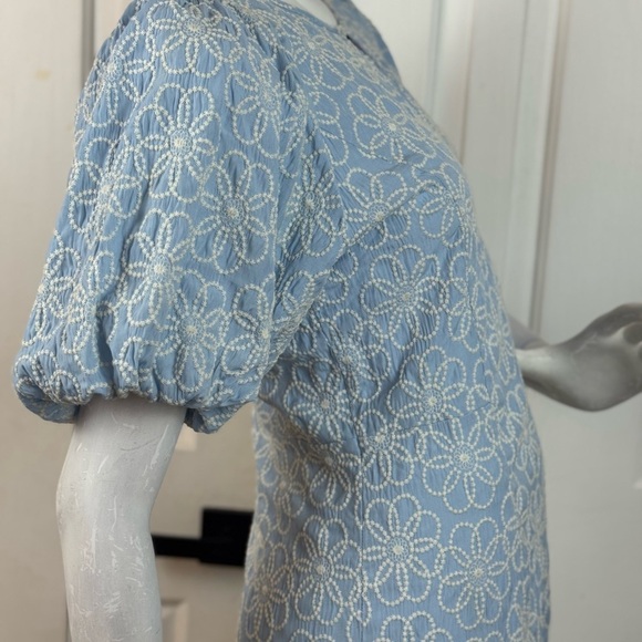 MARBLE Blue and White Floral Mini Dress Size Medium - Picture 5 of 15